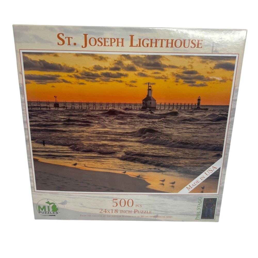Sealed St. Joseph Lighthouse Phil Stagg 500 Pc Jigsaw Puzzle 24in X 18in